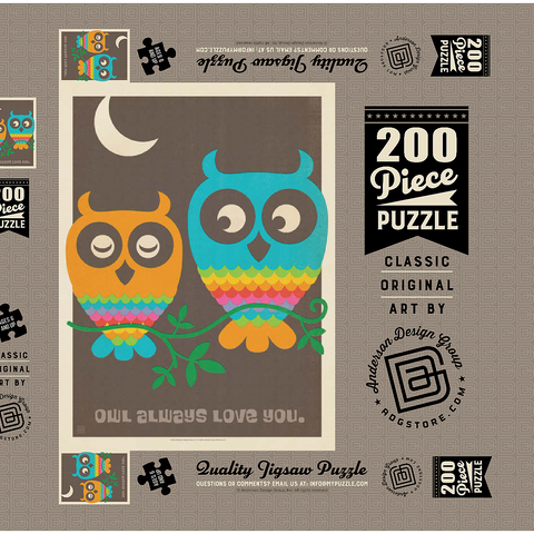 Mod Rainbow Owls 200 Puzzle Schachtel 3D Modell