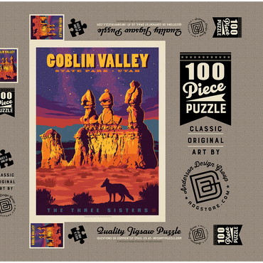 Goblin Valley State Park, Utah 100 Puzzle Schachtel 3D Modell