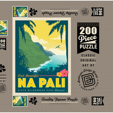 Hawaii: Na Pali State Wilderness Park 200 Puzzle Schachtel 3D Modell