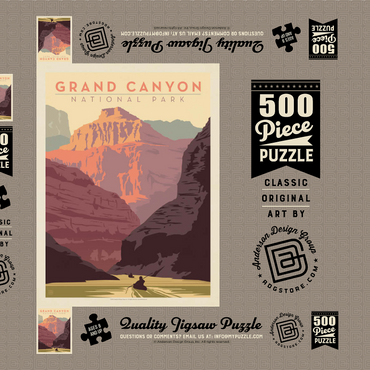 Grand Canyon National Park: Kayak 500 Puzzle Schachtel 3D Modell