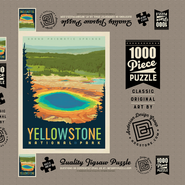 Yellowstone National Park: Grand Prismatic Springs 1000 Puzzle Schachtel 3D Modell