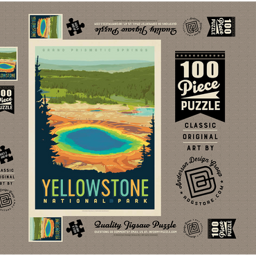 Yellowstone National Park: Grand Prismatic Springs 100 Puzzle Schachtel 3D Modell