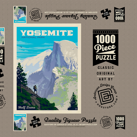 Yosemite National Park: Half Dome Vista 1000 Puzzle Schachtel 3D Modell
