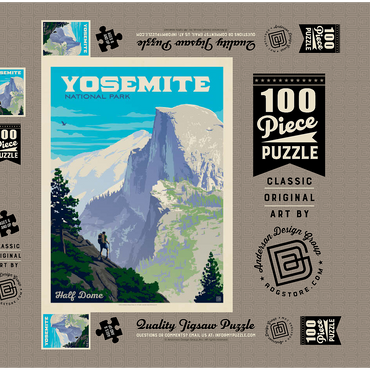 Yosemite National Park: Half Dome Vista 100 Puzzle Schachtel 3D Modell