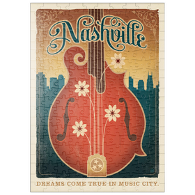 Darstellung des Puzzle Motivs Dreams Come True In Music City, Nashville, Vintage Poster - Puzzleteile: 200