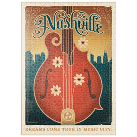 Darstellung des Puzzle-Motivs Dreams Come True In Music City, Nashville, Vintage Poster – Puzzleteile: 500