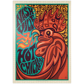 Darstellung des Puzzle-Motivs Nashville Hot Chicken (Groovy Blue), Vintage Poster – Puzzleteile: 1000