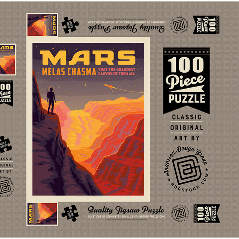 Mars: Melas Chasma 100 Puzzle Schachtel 3D Modell