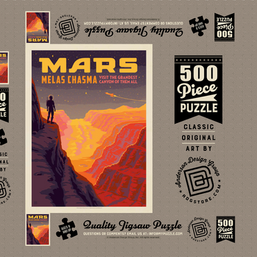 Mars: Melas Chasma 500 Puzzle Schachtel 3D Modell