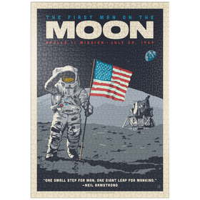 Darstellung des Puzzle-Motivs NASA 1969: First Man On The Moon, Vintage Poster – Puzzleteile: 1000