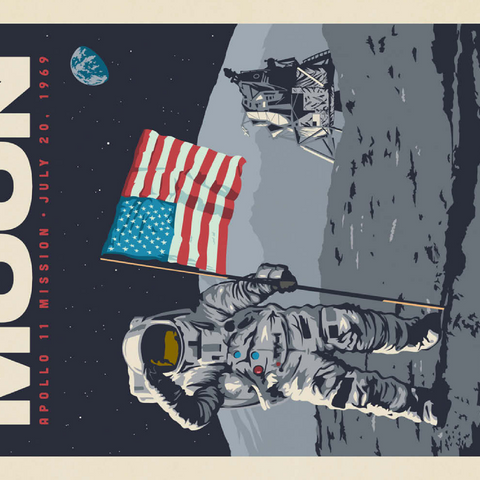 NASA 1969: First Man On The Moon 100 Puzzle 3D Modell