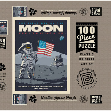 NASA 1969: First Man On The Moon 100 Puzzle Schachtel 3D Modell