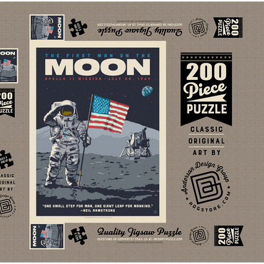 NASA 1969: First Man On The Moon 200 Puzzle Schachtel 3D Modell