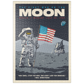 Darstellung des Puzzle Motivs NASA 1969: First Man On The Moon, Vintage Poster - Puzzleteile: 500