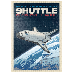 Darstellung des Puzzle-Motivs NASA 1981: Space Shuttle, Vintage Poster – Puzzleteile: 1000
