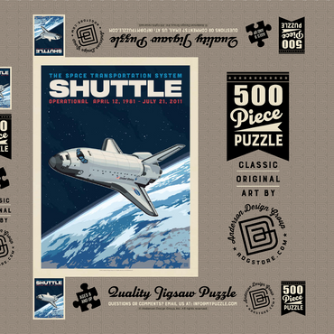 NASA 1981: Space Shuttle 500 Puzzle Schachtel 3D Modell