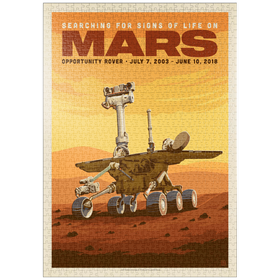 Darstellung des Puzzle-Motivs NASA 2003: Mars Opportunity Rover, Vintage Poster – Puzzleteile: 1000