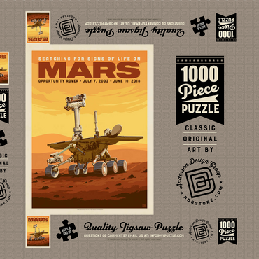 NASA 2003: Mars Opportunity Rover 1000 Puzzle Schachtel 3D Modell