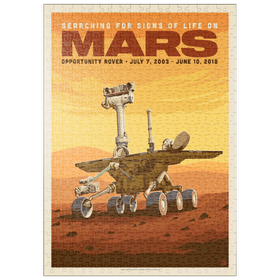 Darstellung des Puzzle Motivs NASA 2003: Mars Opportunity Rover, Vintage Poster - Puzzleteile: 500