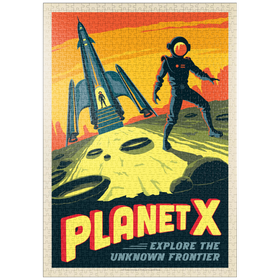 Darstellung des Puzzle-Motivs Planet X, Vintage Poster – Puzzleteile: 1000