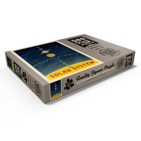 Darstellung des Puzzle Motivs Das Sonnensystem, Vintage Poster - Puzzleteile: 500