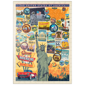 Darstellung des Puzzle-Motivs American Travel: USA Collage – Puzzleteile: 200