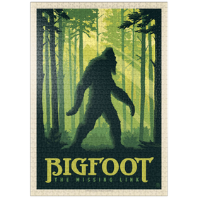 Darstellung des Puzzle-Motivs Bigfoot: The Missing Link, Vintage Poster – Puzzleteile: 1000