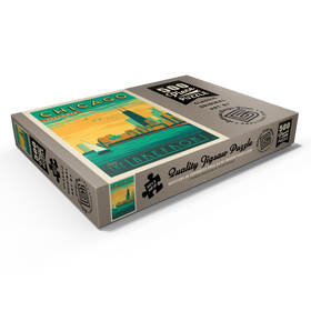 Darstellung des Puzzle Motivs Chicago: Lakefront, Vintage Poster - Puzzleteile: 500