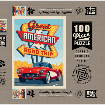 Great American Road Trip 100 Puzzle Schachtel 3D Modell