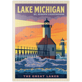 Darstellung des Puzzle-Motivs Great Lakes: Lake Michigan – Puzzleteile: 1000