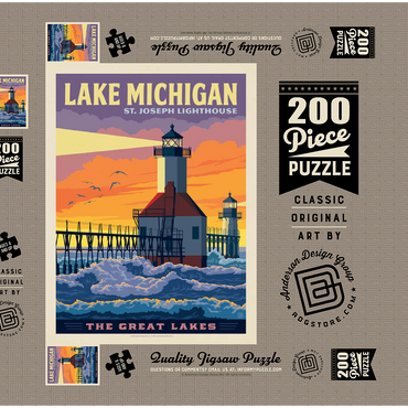 Great Lakes: Lake Michigan 200 Puzzle Schachtel 3D Modell