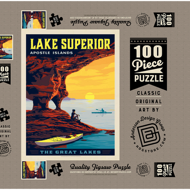 Great Lakes: Lake Superior 100 Puzzle Schachtel 3D Modell