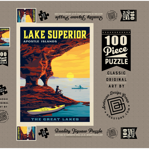 Great Lakes: Lake Superior 100 Puzzle Schachtel 3D Modell