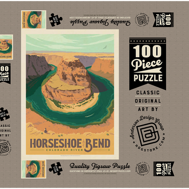 Horseshoe Bend, Arizona 100 Puzzle Schachtel 3D Modell