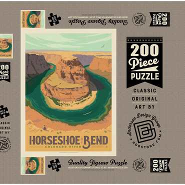 Horseshoe Bend, Arizona 200 Puzzle Schachtel 3D Modell