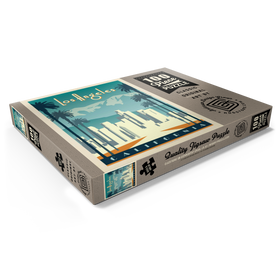 Darstellung des Puzzle Motivs Los Angeles Skyline, Vintage Poster - Puzzleteile: 100