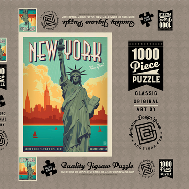 New York City: Lady Liberty 1000 Puzzle Schachtel 3D Modell