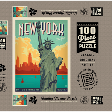 New York City: Lady Liberty 100 Puzzle Schachtel 3D Modell