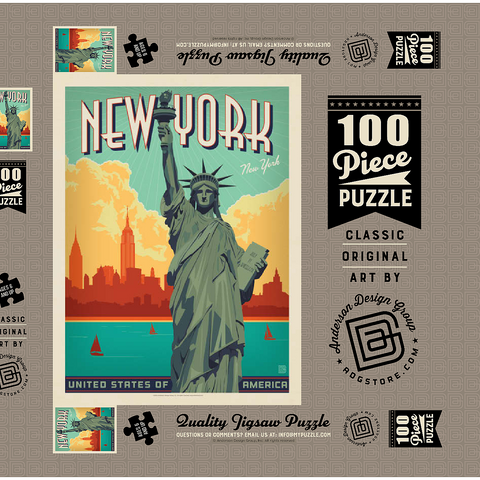 New York City: Lady Liberty 100 Puzzle Schachtel 3D Modell
