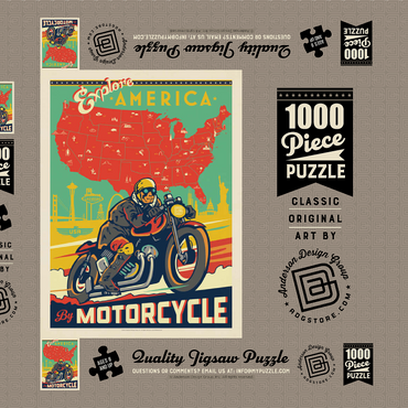 Explore America by Motorcycle 1000 Puzzle Schachtel 3D Modell