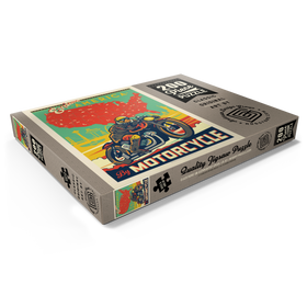 Darstellung des Puzzle Motivs Amerika mit dem Motorrad erkunden, Vintage Poster - Puzzleteile: 200