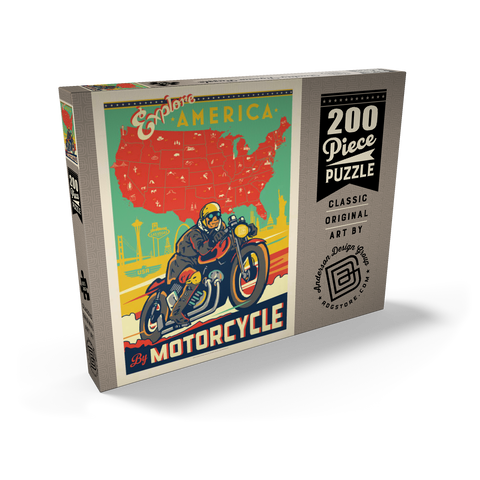 Explore America by Motorcycle 200 Puzzle Schachtel Ansicht2