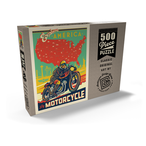 Explore America by Motorcycle 500 Puzzle Schachtel Ansicht2