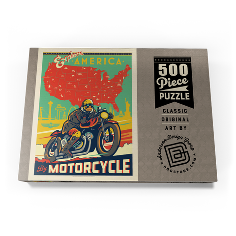 Explore America by Motorcycle 500 Puzzle Schachtel Ansicht3