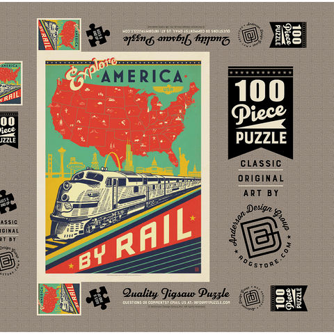 Explore America By Rail 100 Puzzle Schachtel 3D Modell