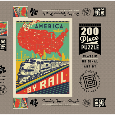 Explore America By Rail 200 Puzzle Schachtel 3D Modell