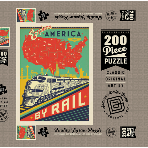 Explore America By Rail 200 Puzzle Schachtel 3D Modell