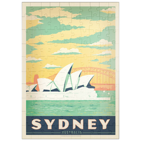 Darstellung des Puzzle Motivs Australien: Sydney Harbor, Vintage Poster - Puzzleteile: 100