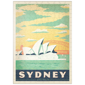 Darstellung des Puzzle-Motivs Australien: Sydney Harbor, Vintage Poster – Puzzleteile: 200