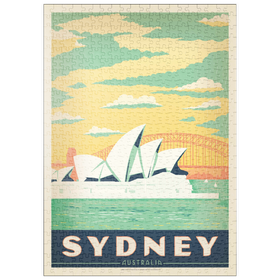 Darstellung des Puzzle-Motivs Australien: Sydney Harbor, Vintage Poster – Puzzleteile: 500